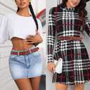 Womens Belts Leopard Print Belt for Women Genuine Suede Leather Waist Belts for Jeans (Purple, L)