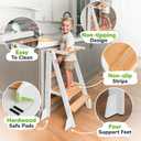 OCODILE Adjustable Foldable Toddler Tower Folding Tower for Kids | Montessori Toddler Kitchen Step Stool Helper for Independence - White