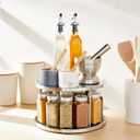Juvale 2-Tier Lazy Susan Spice Rack Organizer for Cabinet - 10.5 in, Stainless Steel - Kitchen Countertop Organizer & Spice Carousel for Pantry Organization
