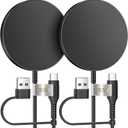 JSAUX 15W MagSafe Magnetic Wireless Charger 2-Pack Fast Charging Compatible with MagSafe Charger iPhone 15/15 Plus/15 Pro/15 Pro Max/iPhone 14 13 12 Mini Mag Charger Airpods Pro Black