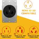 Kanayu 50Amp RV to Stove Adapter NEMA 14-50P to 10-50R, 4 Prong Generator RV 14-50P Male to 3 Prong Stove, Oven 10-50R Adapter Generator Dryer Power Cord Connector(Yellow)