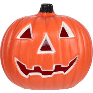 Halloween Pumpkin Lantern Jack-O-Lanterns, Halloween Plastics Pumpkin Decorations for Party, Pumpkin Lights for Outdoor and Indoor, Halloween Home Decor, 14X19CM, 319H28F18M, Orange