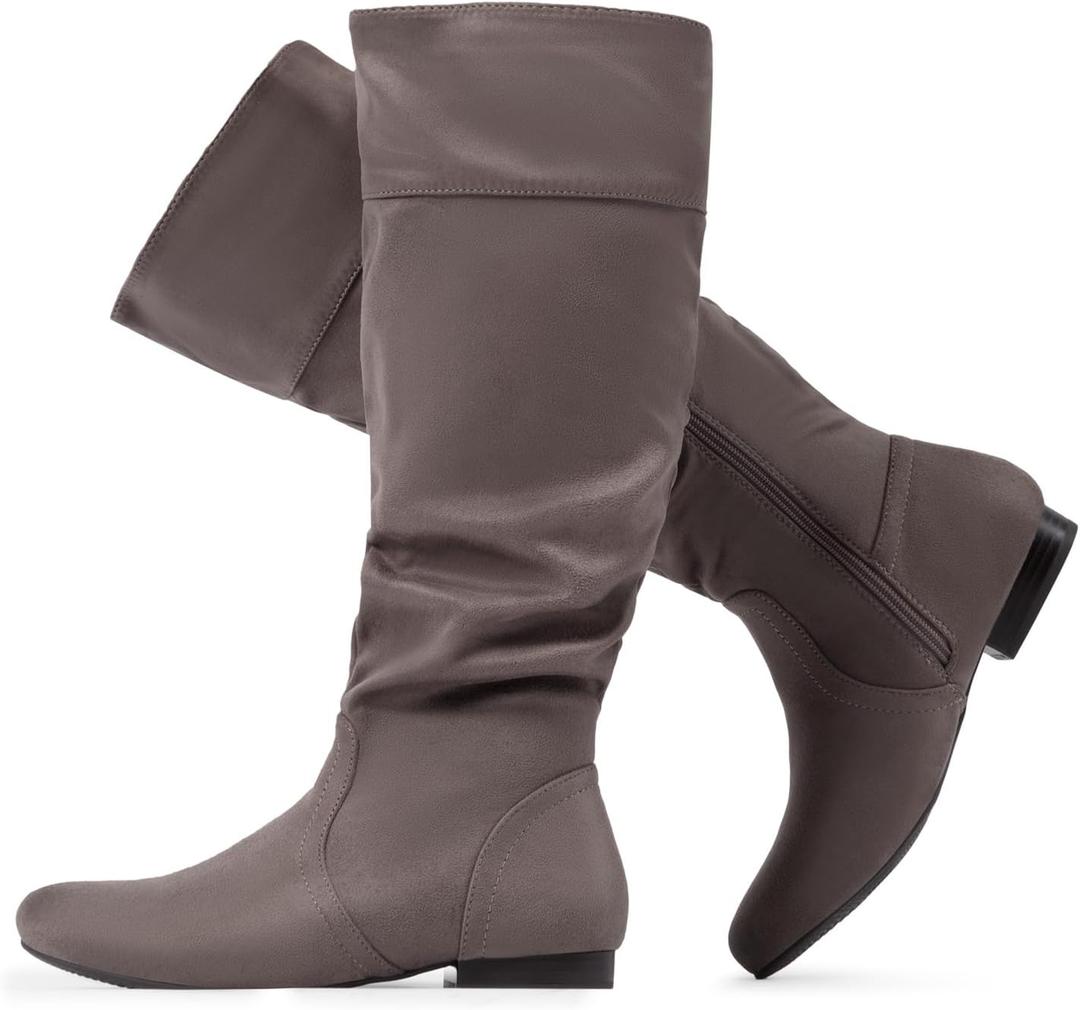 DREAM PAIRS Women's Wide Calf Knee High Pull On Fall Weather Winter Boots 9.5