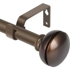 curtain rod 36-72 inch,3/4 inch Decorative, Polished Bronze Finial