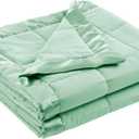 Madison Park Windom Down Alternative Blanket, Premium 3M Scotchgard Moisture Wicking Treatment, Lightweight and Soft Bed Cover For All Season, Satin Trim, Seafoam Twin