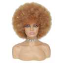 Afro Wig - Soft 70s Afro Wig For Women Blonde Afro Kinky Curly Hair Wigs With Bangs Ash Blonde Short Curly Wig For Men Bouncy Afro Puff Synthetic Hair Afro Wig For Daily Party Use