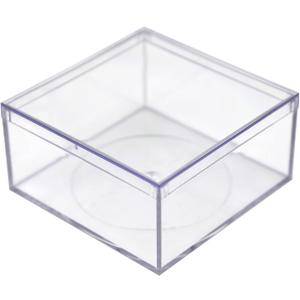 Gary Plastic Packaging Set of 6 Acrylic Boxes with Lids, 4" Square x 2" Tall, Made in USA, Clear Display Case for Collectibles, Rocks, Seashells and Crafts Storage & Organization