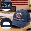 250th Anniversary Embroidered Eagle Hat for Men and Women Vintage Adjustable Baseball Cap Patriotic USA Hats (Blue)