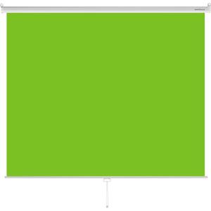 excelimage Pull-Down Green Screen Backdrop, 79”x75” Auto-Locking Chroma Key Panel with Wrinkle-Resistant Green Fabric for YouTube Videos, Music Videos, Photography, TIK Tok, or Gaming (White)