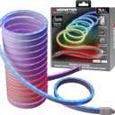 Monster Smart Neon LED Light Strip, 16.4 Ft RGB+IC Wi-Fi LED Rope Light, Water Resistant for Outdoor & Indoor, Compatible with Alexa Google Home & Siri, App & Voice Control, Sound Reactive, Flexible