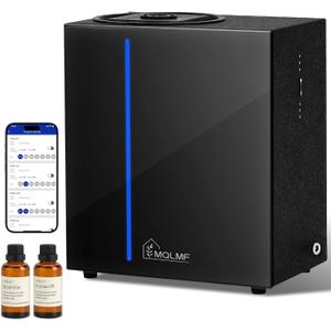 MQLMF HVAC Diffuser Scent System,10000 Sq Ft,Built-in Fan,Rapid Scent Diffusion,Lockable Oil Bottle,Commercial Diffuser,Metal Body,Ambiance Light,Scent Whole House,Large Spaces - Black