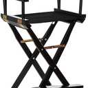 Casual Home Director's Chair ,Black Frame/Black Canvas,30" - Bar Height (30 in, Black)