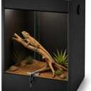 PVC Tall Reptile Tank 33 Gallon Reptile Enclosure Terrarium, Front Opening Bearded Dragon Tank 24"x18"x18" with Sliding Doors & Screen Ventilation, Enclosure Habitat for Snakes, Geckos, Lizard, Frog
