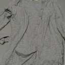 QINSEN Button Up Ribbed T Shirts for Women Long Sleeve Crew Neck Slim Fit Y2k Top Light Grey M