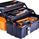 16Inch ThreeLayer Plastic Storage Box/Tool Box/Sewing Box Organizer, Multipurpose Organizer and Portable Handled Storage Case for Art Craft and Cosmetic