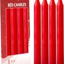 4 pcs Red Set Taper Candle Candlesticks 7  (7.75 inch) Tall x 3/4 inch (0.75 inch) Diameter -for Dinner Table, Party or Wedding and Table Top dcor. (4pc, Red)