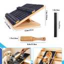 6 Pack Foldable Wooden Dog Ramp for Stairs, Non-Slip Pet Steps Ramp for Small Dogs, Portable Pine Wood Dog Stair Ramp for Door Step, Porch, Outdoor Use, 4.9/6.7/6.9-inch Height Adjustment