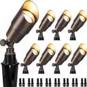 SUNVIE Solid Brass Low Voltage Landscape Spotlights 12V Heavy Duty LED Landscape Lighting Waterproof Outdoor Spotlight for Garden Yard, Classic Outdoor Spot Lights Without Bulb, 8 Pack, Bronze