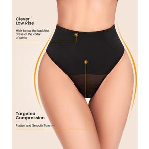SIMIYA Body Shaper Compression Stomach Shapewear Thong Girdle, Medium