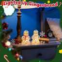 Hiawbon Gingerbread Man Figurines, Set of 2 Plastic Gingerbread Man Ornaments, Resin Gingerbread Decorations, Xmas Tabletop Decor for Christmas Decoration Gifts