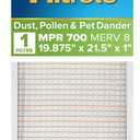Filtrete 19.875x21.5x1 AC Furnace Air Filter, MERV 8, MPR 700, Tough on Pollen, Easy on Airflow, 3-Month Pleated 1-Inch Electrostatic Air Cleaning Filter, 4-Pack (Actual Size 19.56 x 21.19 x 0.81 in)