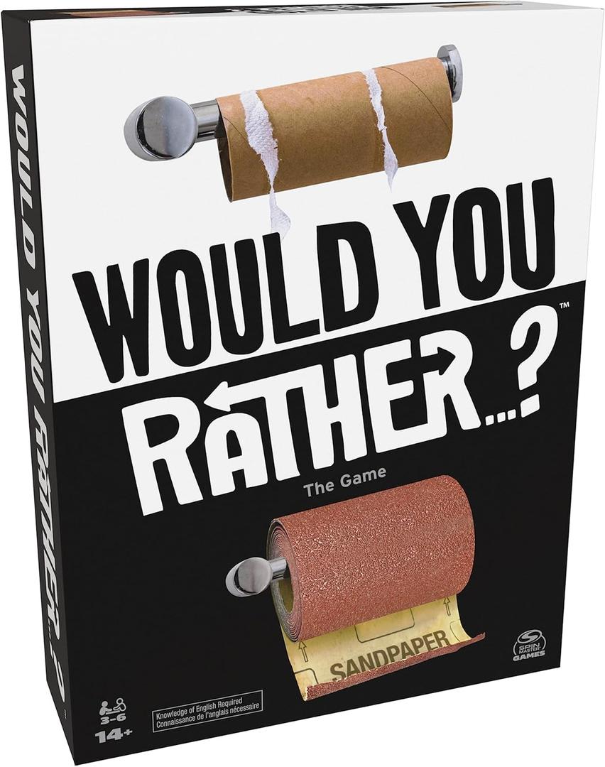 Spin Master Games, Would You Rather? Funny Party Card Game for College, Friendsgiving, Birthdays, & More, for Teens & Adults, 3-6 Players, for Ages 14 & Up