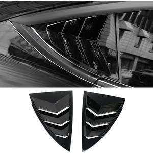 Rear Side Window Cover Louver Sport Style for Tesla Model Y 2021-2025 2026 Exterior Decoration Accessories, Triangle Window Visor & Anti-Scratch Guard (Bright Black, Model Y)