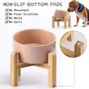Petygooing Khaki Raised/Elevated 15Slanted Ceramic Dog Bowl for Small Breeds,Tilted Anti Slip Pet Feeding Bowl,Food Water Dish with Stand for Cats and Small Dogs Puppy 13.5 OZ (5.1In / 1.7 Cups)