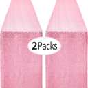 2 Packs 12 x 72 inches Pink Sequin Table Runner, Glitter Runner for Birthday Party Supplies Decorations Wedding Bachelorette Holiday Celebration Bridal Shower Baby Shower
