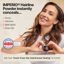 IMPERIO Root Touch Up Hair Powder for Concealing Hair Loss instantly - Hairline Powder for Women & Men - Water resistant Root Cover Up for Thinning Hair in Premium Hairdressing Quality (Dark Brown)