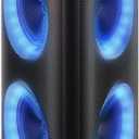 Fisher Portable Bluetooth Speakers, Stereo Speakers Bluetooth Wireless System, Quad Triangle 6.5" Dual 40W Peak Power, Bluetooth Speakers with RGB Color, Rechargeable, TWS, USB, FM Radio, Use Anywhere