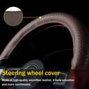 Steering Wheel CoverSteering Wheel WrapSteering Wheel Covers, Wear-Resistant, Sweat-Absorbing, Anti-Slip and Dustproof Fits Most Sedans, SUVs, Trucks, and Vans (Coffee, Hole)