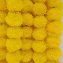5Pc Marigold Garlands 4.5Ft Artificial Marigold Flower Strands Diwali Decoration Pooja Wedding Home & Indian Festival Dcor Vibrant Floral Faux for Da de Muertos & Day of Dead (Lemmon Yellow)