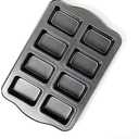 Kilimazart Mini Loaf Pan 8-Cavity Carbon Steel Bakeware Non-Stick Bread Baking Tray One-Piece Design