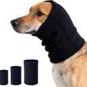 3Pack Dog Calming Hoodie for High Elastic Pet Anxiety Relief Ear Wrap Cat Calming Collar Noise Reduce Protection for Fireworks, Thunder, Force Drying (Small+Medium+Large) (Black)