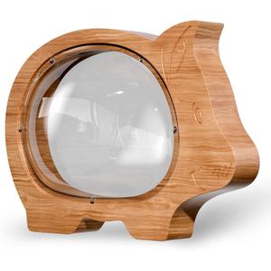 Wooden Clear Piggy Bank for Boys Girls Kids, Large Unbreakable Wood Money Bank, Cute Coin Bank Creative Saving Bank for Christmas Birthday Gift Baby Shower