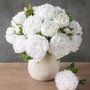 florisso White Peony Artificial Flowers - 11 Branches Silk Peonies for Home Decor, Wedding Floral Arrangements & Table Centerpieces (Silk Artificial Flowers) (Small)