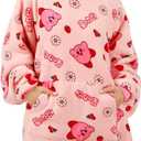 Adult Kirby Oversized Hoodie Blanket Wearable Blanket-OSFA
