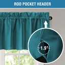 H.VERSAILTEX 100% Blackout Valances for Windows,Valances Farmhouse Window Treatment Drapes for Small Windows Kitchen Living Room RV Vintage 18 Inch Rod Pocket 2 Panels Turquoise Blue