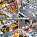 Non-Slip Washer & Dryer Top Cover Mat  Dust-Proof Protector Pad with Multiple Pattern Designs for Laundry Room & Kitchen Decor, Universal 23.6"x19.7" (Silver Flower, 23.6"x19.7")