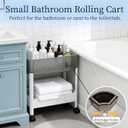 2 Tier Rolling Cart with Wheels for Under Desk Storage, Heavy Duty Plastic Short Small Utility Cart for Small Space Bathroom Vanity Makeup Organizer Pantry, 4.7'' Deep Baskets for Tall Bottles