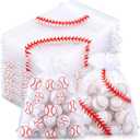 SilTriangle 100 Pcs Baseball Gift Bags 4 x 5 Inch Mesh Gift Bag with Drawstring Organza Pouches Baseball Goodie Bags for Sport Party Favors Candy Birthday Jewelry Soap Wrapping