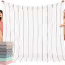 Oversized Turkish Beach Towel Blanket XXL Cotton Sandproof Towels Boho Woven Extra Large Big Sand Free Giant Throw Blankets Huge Quilt XL Picnic Camping Necessities Cloud For Adult Gifts White (XXXL(88x82 IN,224x208 CM))