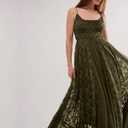Gacaky Summer Dress for Women Casual Lace Floral Embroidered Bohemian Maxi Dress Flowy A Line Beach Long Dresses (Green) XL