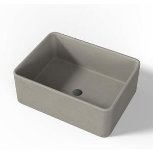 Bathroom Vessel Sinks Concrete Vessel Sink Rectangular 16"x12" Small Bathroom Sink Above Counter Vanity Sink, Countertop Bathroom Sink Bathroom Washing Art Basin Smooth Surface Light Brown