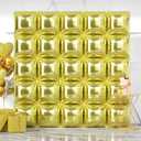 NISOCY 25PCS Light Gold Square Foil Balloons Wall Backdrop Metallic Double Sided Light Gold Christmas Balloons Tunnel Arch Kit for New Year Birthday Anniversary Wedding Graduation Party Decorations