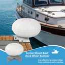Dock Bumpers Wheel, Dock Corner Bumper Wheel for Docking Pontoon Boat, 12'' Inflatable Dock Fender Wheels,Can Roll Smoothly, Includes Heavy-Duty Hardware, Air Pump and Cover (White, 12 inch diameter)