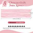 8 Pack Light Pink Cheesecloth Table Runners 20x120 Inch Gauze Table Runner Cheese Cloth 10FT Pink Table Runner Rustic Sheer Runner for Wedding Birthday Party Baby Shower Table Decor