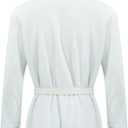 Christmas Vacation Cousin Eddie Costume Role Play White Robe Belt with Trapper Hat for Men Halloween Party (White)