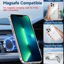 MAGIC JOHN Magnetic Case for iPhone 13 Pro Max Phone Case[Compatible with Magsafe] [with Magnetic Mental Stand][Military Grade Shockproof][Anti Yellowing],Translucent Matte Back with Soft Edge,Clear